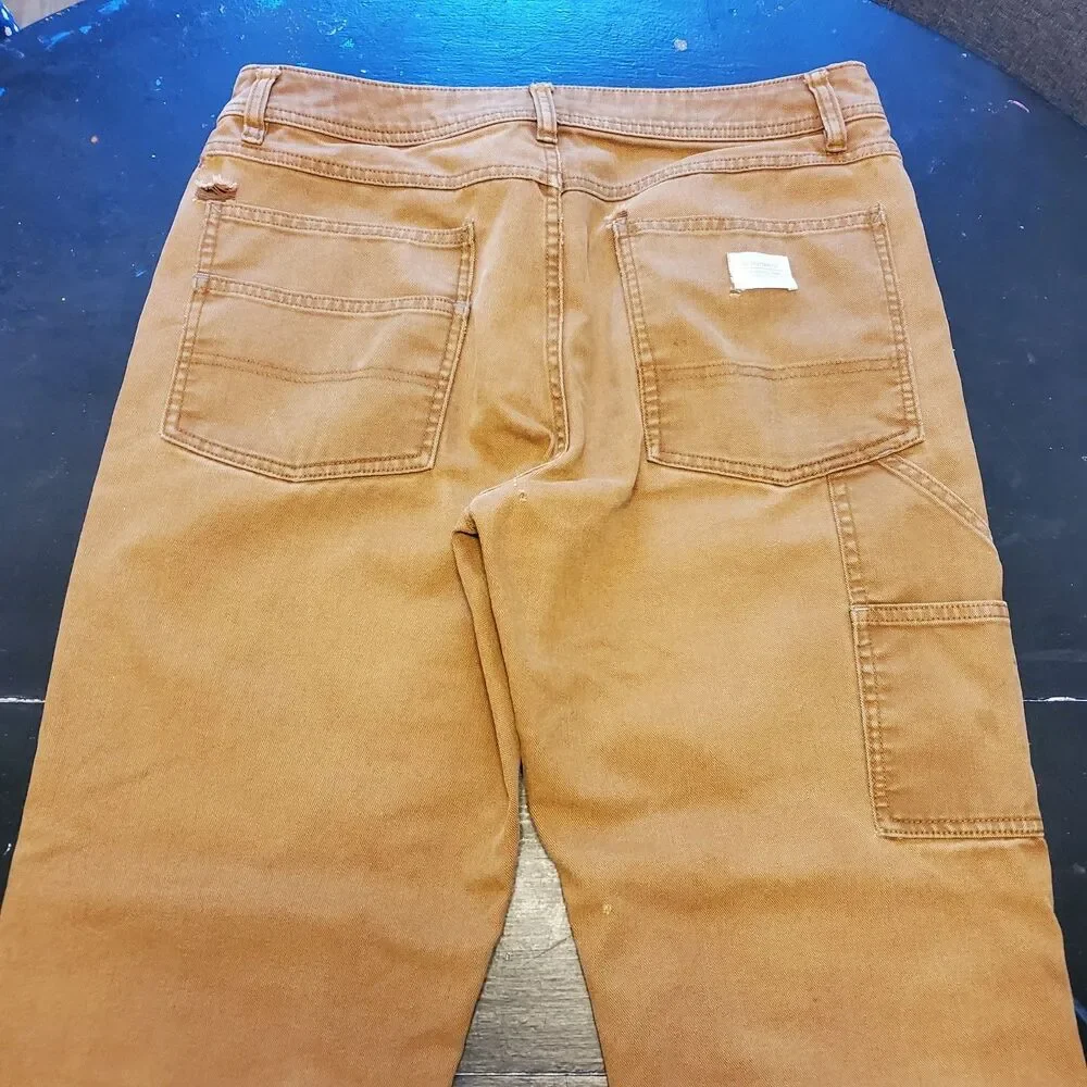 REI Co-op Trailsmith Pants Mens Brown Dbl Knee Canvas Hiking Workwear 32